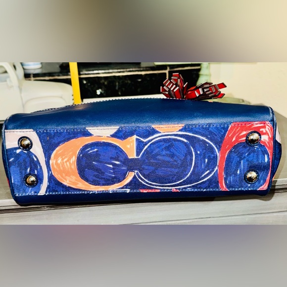 Coach Legacy Heritage Candace Carryall Satchel Bag 19951 - 2012 Blue Canvas EUC - Picture 11 of 16